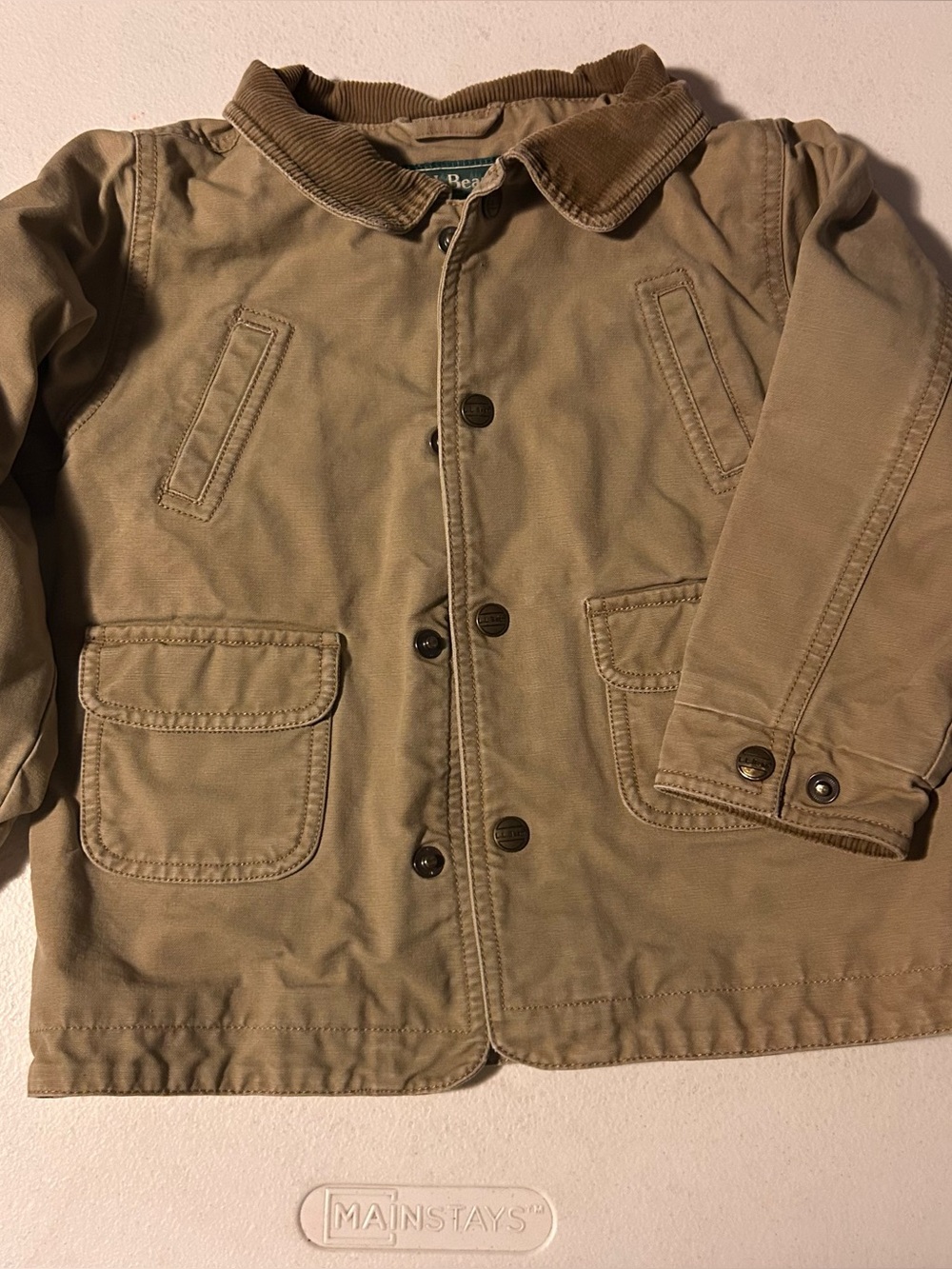 L.L. Bean Vtg Kids Chore Barn Jacket Coat Size 4T Corduroy Trim